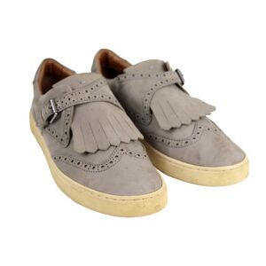 Frye GRAY GENUINE LEATHER SUEDE ROUND TOE COMFORT LOAFER FLATS SHOES Size 8.5M